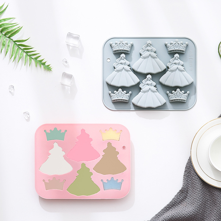 Bunny Cake Mold - 8 fori 3d principessa abito corona
